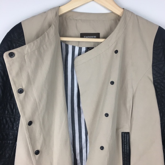 Leather-sleeved Jacket - Picture 3 of 8